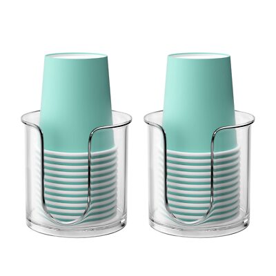 2 Pack Bathroom Cup Dispenser Mouthwash Cups Holders for Rinsing Cups On Vanity