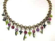 Rosa Templin  Collier  bunte Rosen mit Stiel  44 cm lang