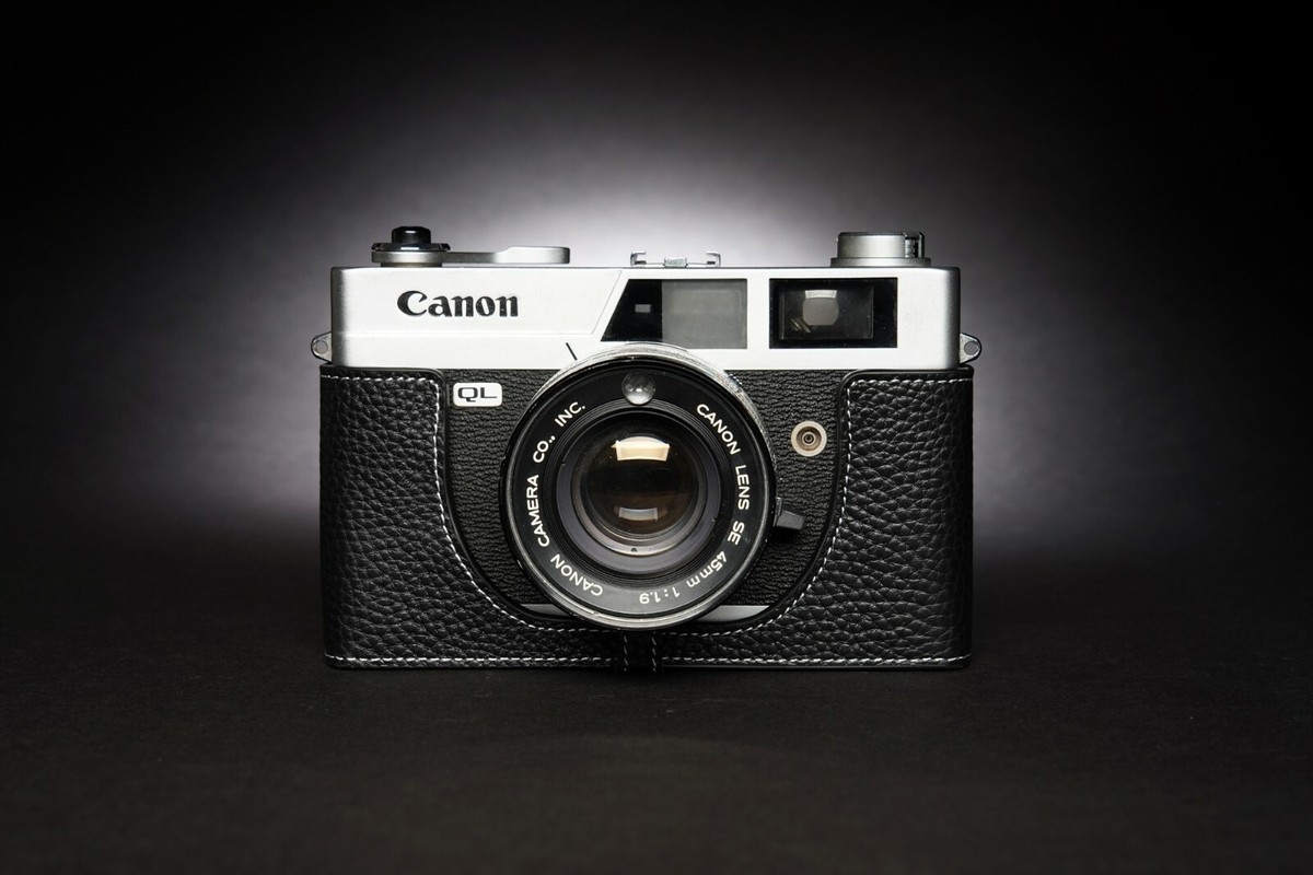 Real Leather Half Camera Case Bag Cover for CANON Canonet