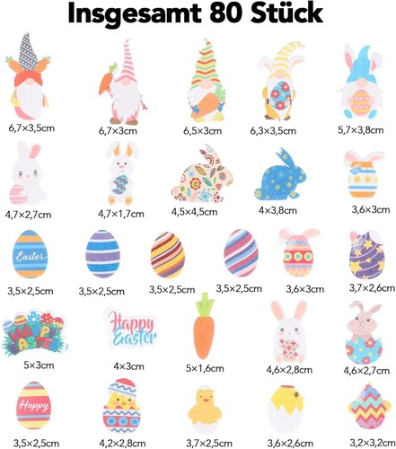 80 Stück Osterhase Essbare Tortendeko, Osterdeko Deko Kuchen Essbar, Tortende... - Bild 3 von 9