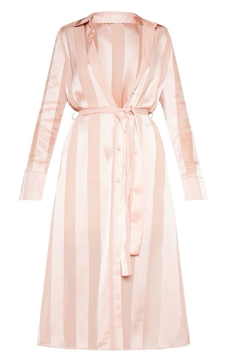white christmas dresses Orange Stripe Wrap Midi Shirt Dress – Mint Velvet main image 1