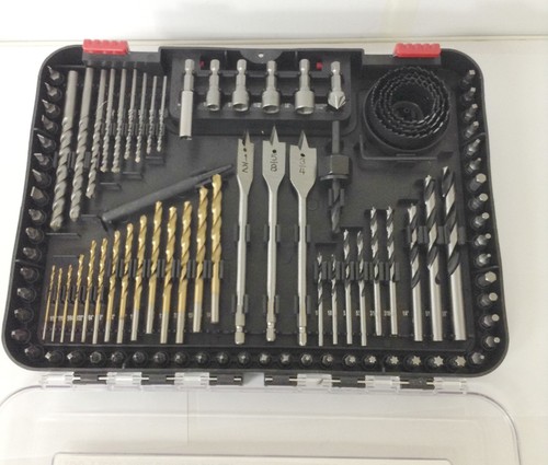 100 PIECE POWER TOOL DRILL SCREWS AND NUT DRIVER BITS HOLE SAW KIT IN CARRY CASE - Picture 4 of 4