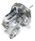 11" Chevy Chrome Booster Finned Master Cylinder Disc Drum Valve Impala Caprice