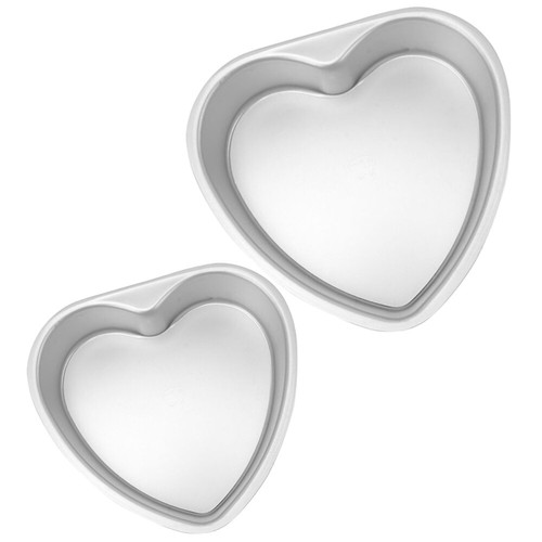2pcs Kitchen Cake Pan Heart Shaped Cake Tin with Removable Bottom Cake Baking
