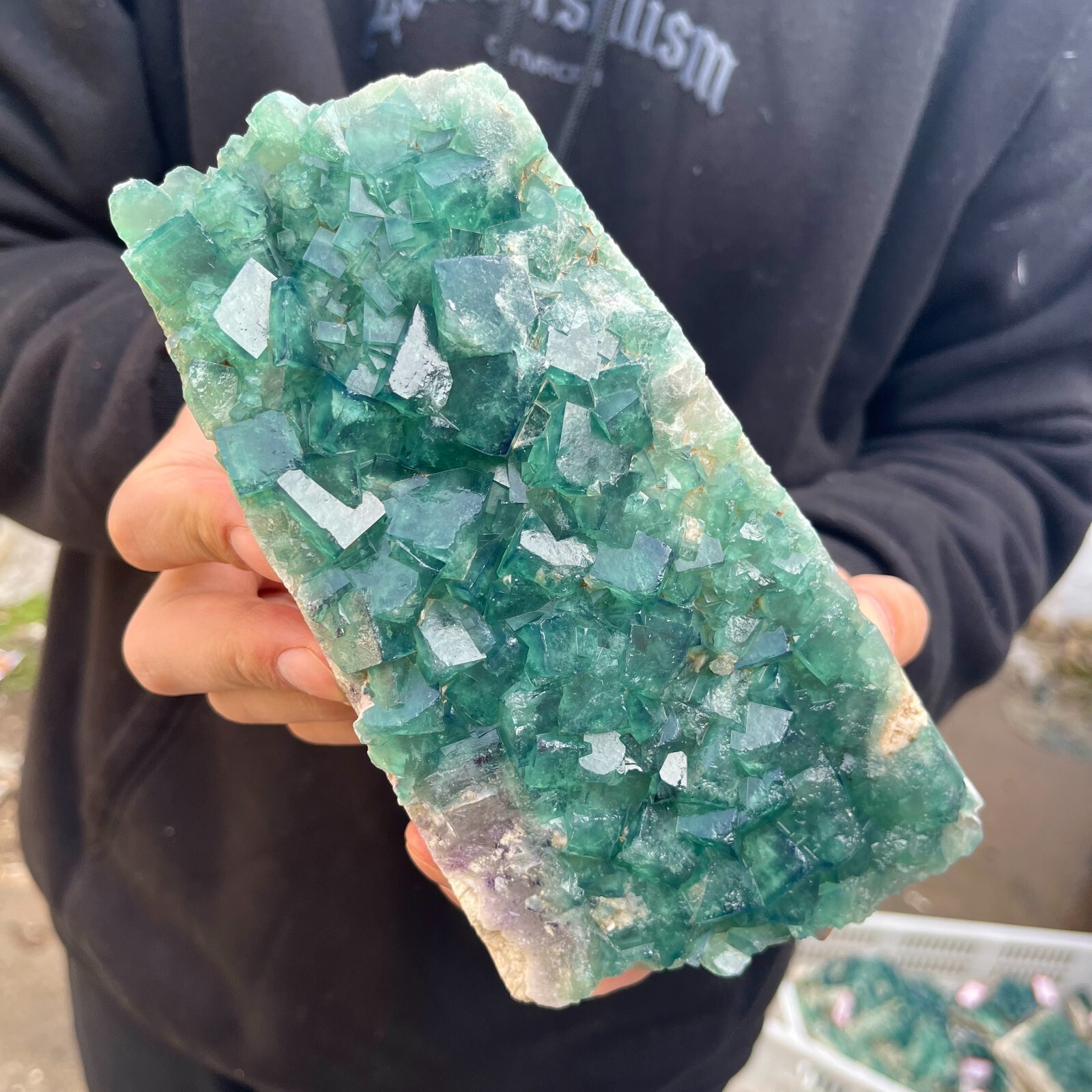 Natural Green Fluorite Crystal Quartz Cluster 2.7lb Healing Specimen Tax-Free