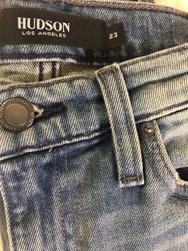 $225 Hudson Women’s Size 23 FAYE Straight Leg High Waist Blue Jeans - Picture 6 of 9