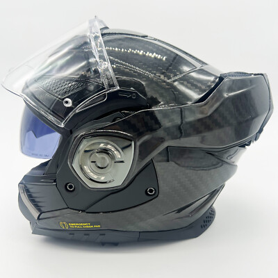 LS2 FF901 Advant X Carbon Solid Schwarz Klapphelm Motorrad Helm + dunkles Visier