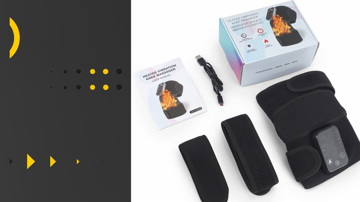 Electric Heated Vibration Knee Joint Brace Therapy Shoulder Massager Pain  Relief
