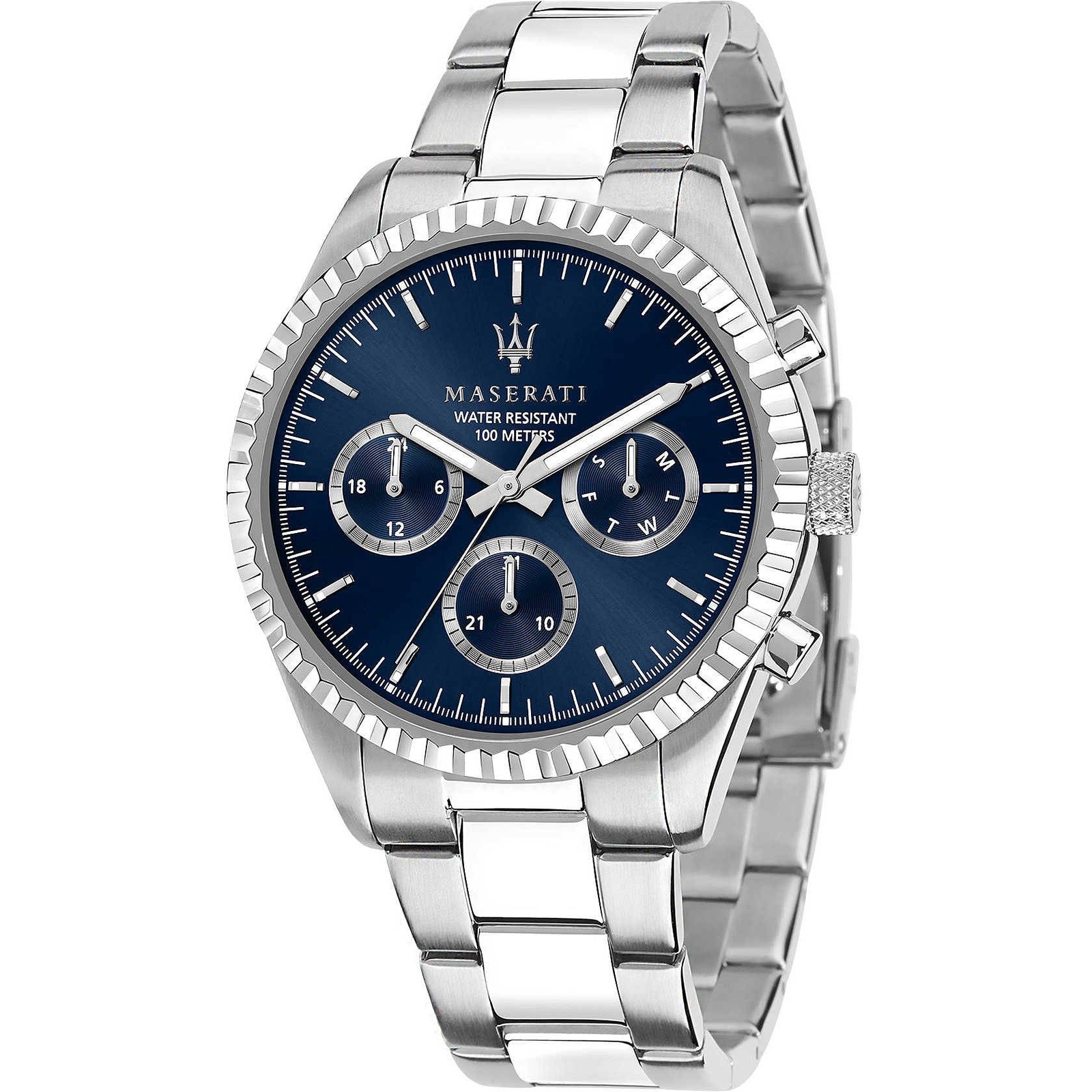 Orologio Maserati Competizione Multifunzione uomo R8853100022 Acciaio 43 mm Blu