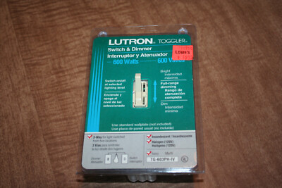 NOS Lutron 3 Way Toggle Switch And Dimmer TG-603PH-IV 600W Ivory See Pix!!