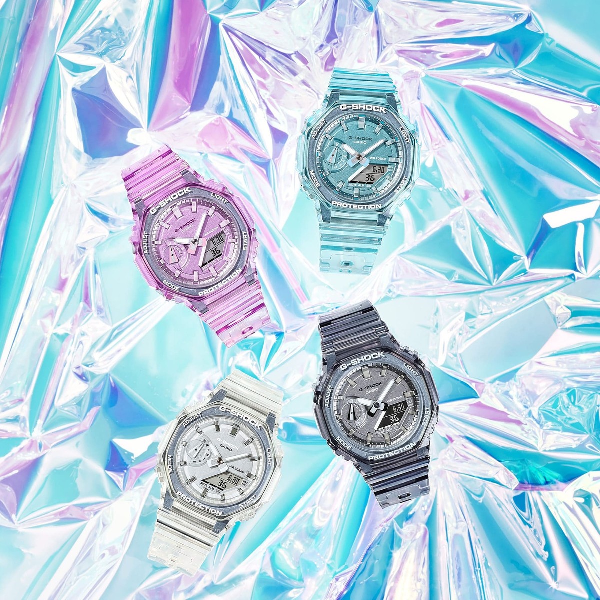 【極美品】 CASIO G-SHOCK GMA-S2100SK-1AJF クリア CASIO G-SHOCK GMA-S2100SK-1AJF Skeleton Metallic Dial Watch Clear