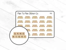  1102~~Family Game Night Planner Stickers. 