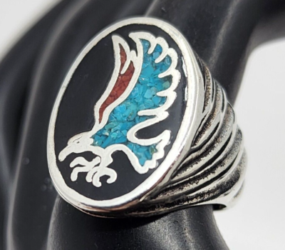 G&S Gordon & Smith 1986 Vintage Eagle Silver Southwest Style Mens 