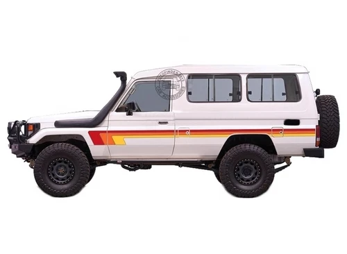 Graphics 2Sides Door Stripe Car Sticker For Toyota Land Cruiser 75 LC75 Custom - Foto 2 di 9