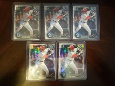 2016 Bowman Chrome Dylan Carlson (2) Refractor 1st Bowman 5 Card Lot & (3) Base