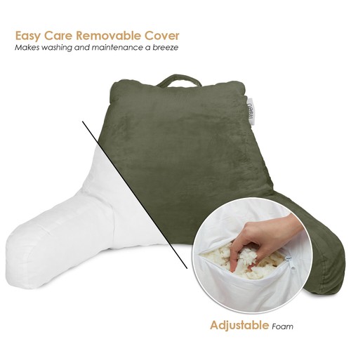 Super Soft Foam Reading Pillow, TV & Bed Rest Pillow, Arms Support with Pockets - Picture 117 of 131
