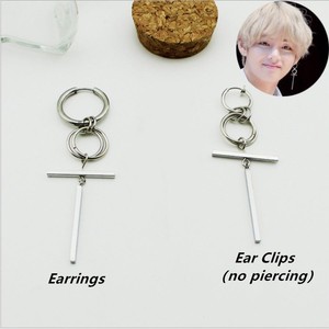 Kpop V Circle Earrings Kim Taehyung Fashion Punk Ear Clips Hiphop Jewelry Ebay