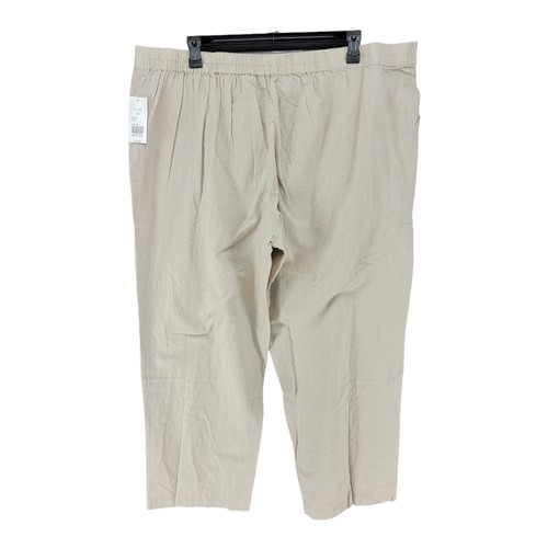 Kim Rogers Damen Hose Leinen weites Bein 3X hellbraun kurvige Taschen Reise Freizeit NEU - Bild 3 von 8