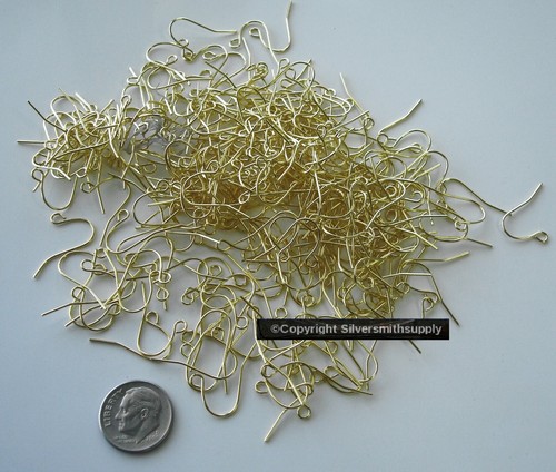 300 Vergoldet Einfach Fischhaken Ohrring Drähte offene Bodenschlaufe FPH010C - Bild 3 von 4