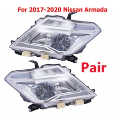 For 2017-2020 Nissan Armada Halogen Headlights LED DRL Headlight Assembly Pair