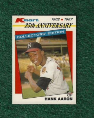 HANK AARON - MLB HOF - 1987 TOPPS - K-MART 25TH ANNIVERSARY - CARD