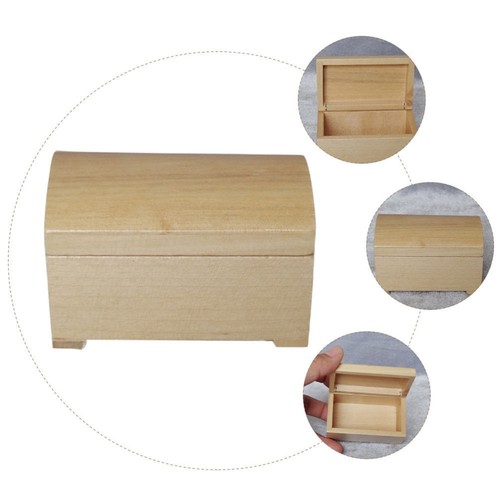 Miniature Wooden Wooden Chest Box Miniature Treasure Box Nursery Pretend Toy - 第 12/12 張圖片