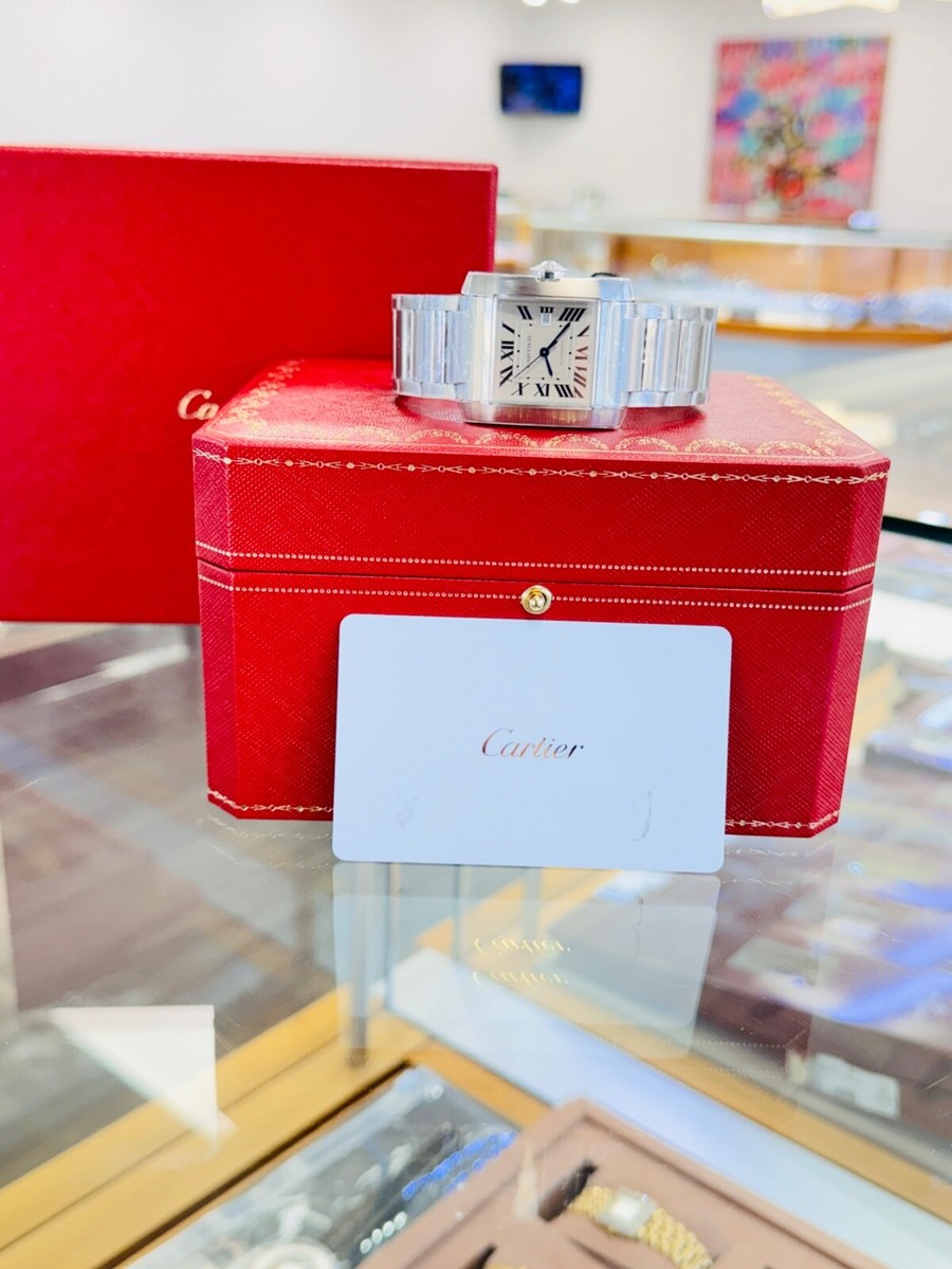 Cartier Tank Française WSTA0067 36.7mm Large Silvered Roman