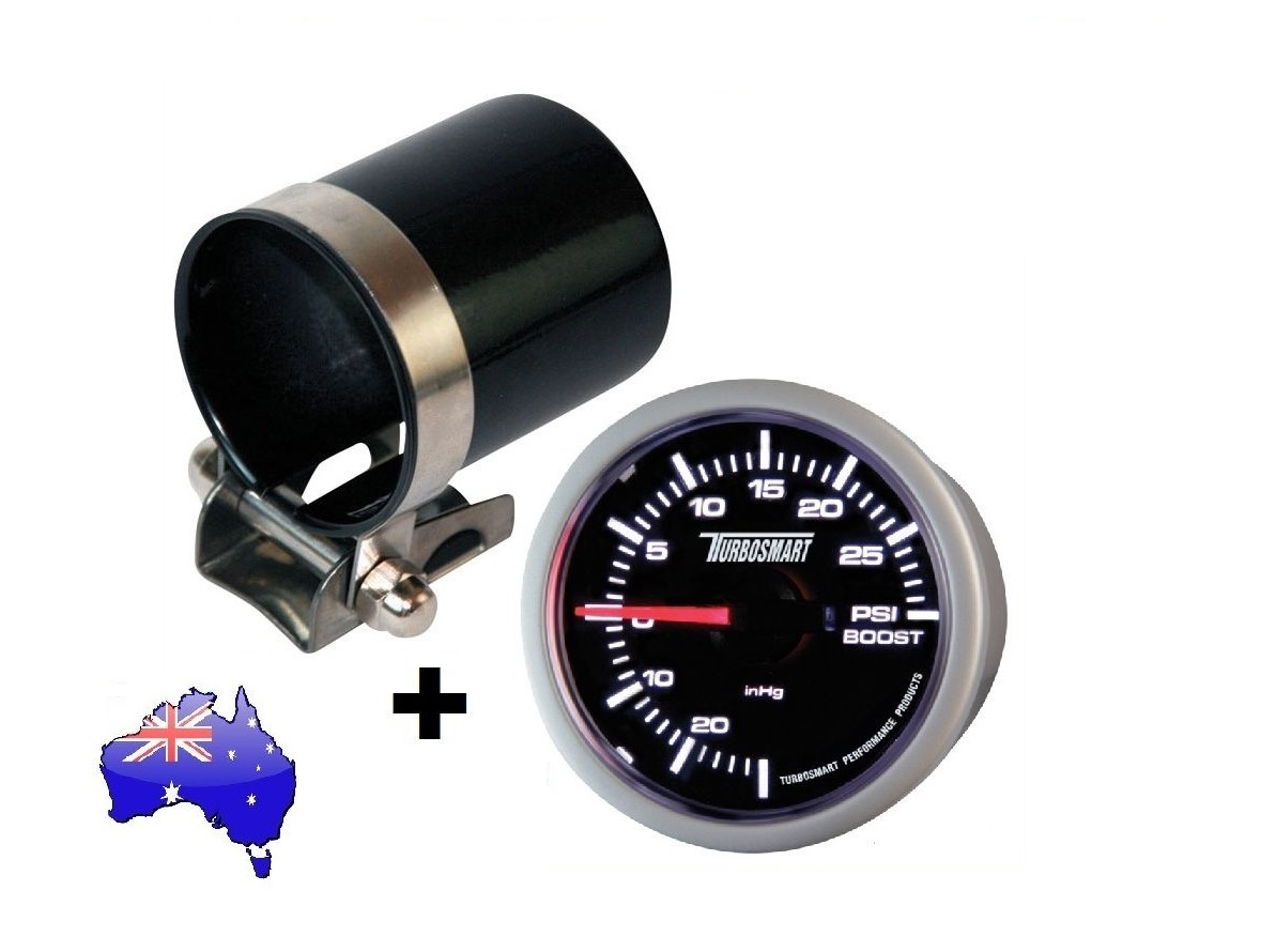 New Genuine TURBOSMART Turbo Boost Gauge 30 PSI 52mm + Cup / Mounting Pod Combo New Genuine TURBOSMART Turbo Boost Gauge 30 PSI 52mm + Cup / Mounting Pod Combo