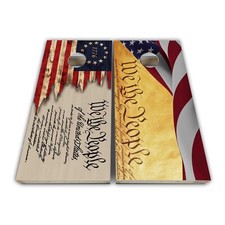 We the people Cornhole Flag Cornhole Board Wrap Set Laminated Cornhole Decal Set
