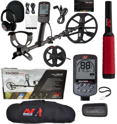 Minelab Equinox 900 Metal Detector with 11'' and 6'' coils + Pro Find 40 + Bag