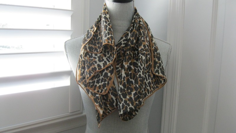 FASHION SCARVES LOT OF 4 (BLACK, NAVY, CHEETAH, BROWN CHECKERED)