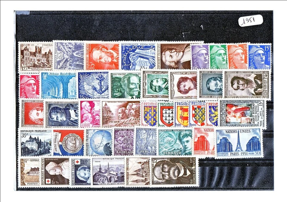 FRANCE - TIMBRES ANNEE COMPLETE 1951 - NEUF SANS TRACE DE CHARNIERE - Photo 1/1