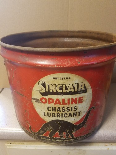 rare sinclair black dino 25lb grease-oil can
