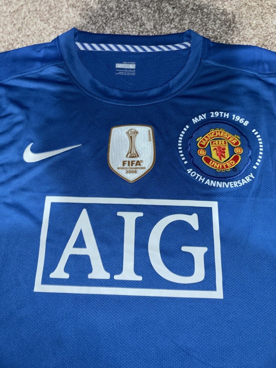 Ronaldo #7 UCL Manchester United 2008/2009 Blue Away Long sleeve