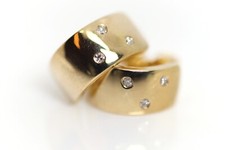 Ladies Yellow Gold Half Hoops Diamond 333 – 8kt Total 0.06ct, Display Side: 12mm