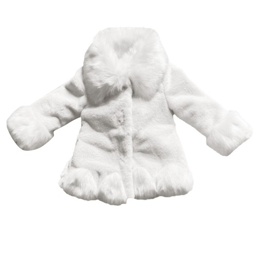 Toddler Girls Winter Fleece Coat Kids Warm Faux Fur Jacket Long Sleeve Cardigan - Picture 11 of 15