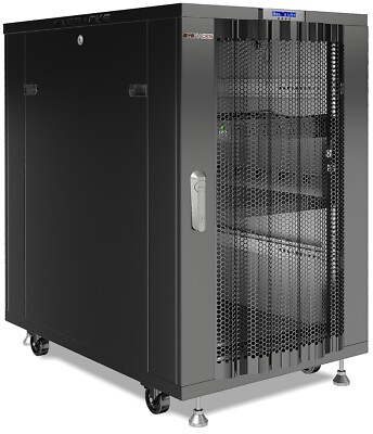 Server Rack 18U Enclosed 39-Inch Deep Cabinet Locking Networking Data Vented 