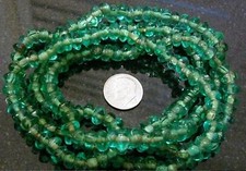 35 inch green transparent glass chip bead necklace bs136