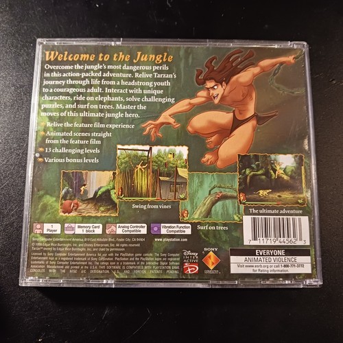 Disney's Tarzan - Playstation 1 (Black Label, CIB w/ Manual) - Picture 2 of 5