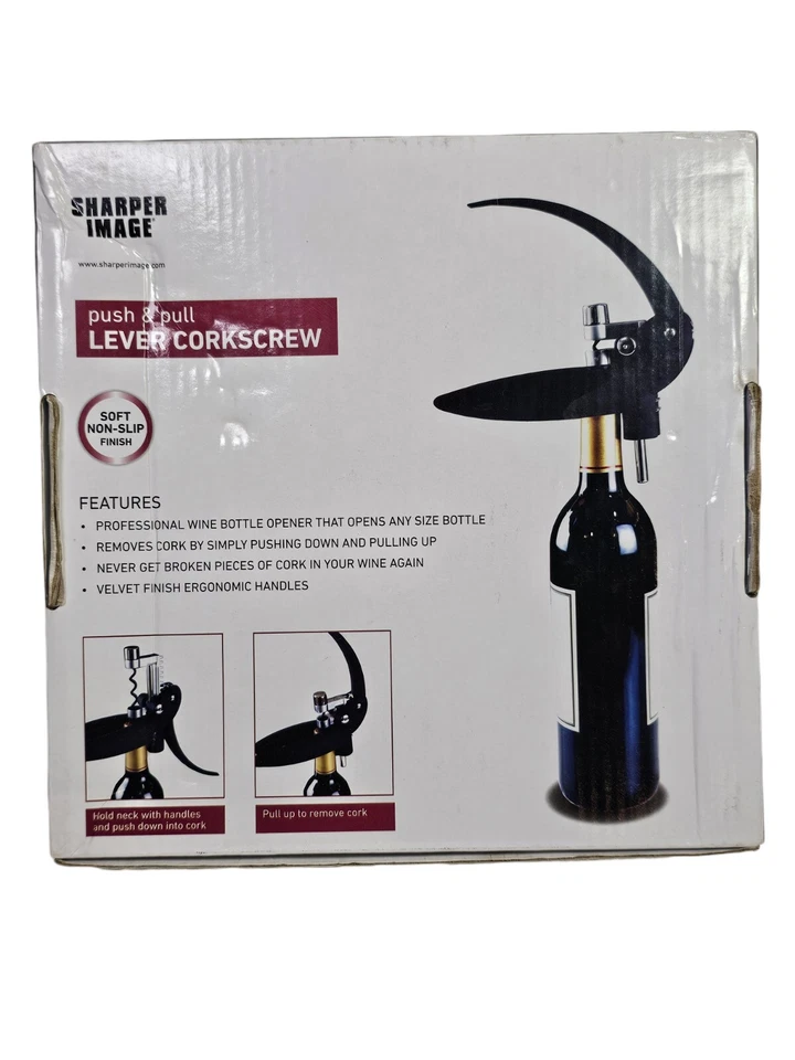 Sharper Image Push & Pull Lever Corkscrew - Image 2 of 4
