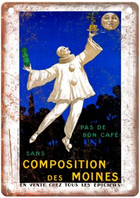 Paul Pas de bon café sans composition des Vintage Liquor Poster Sign E1128