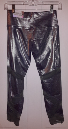 Justice Active foil legging Sz 14 grey Silver Tech Pocket NEW - Picture 6 of 8