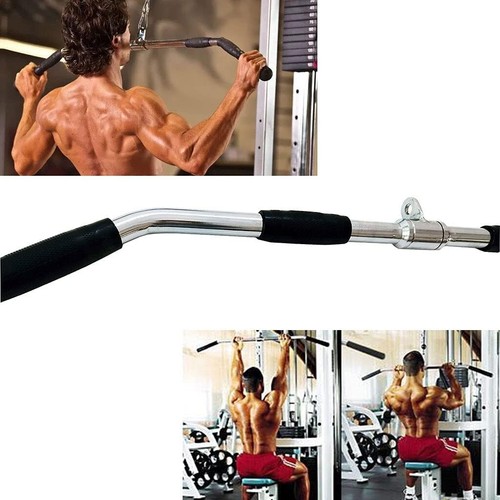 Lat Bar Cable Machine Attachment Curl Pulldown Bar Barbell Revolving Bar, Mul... - Picture 3 of 8