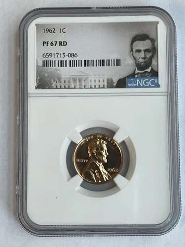1962 P NGC PF67 RD RED PROOF LINCOLN MEMORIAL PENNY 1C ONE CENT PORTRAIT LABEL