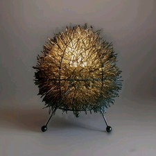 MAGNIFIQUE LAMPE VINTAGE EN FIL DE FER DESIGN SPACE AGE 70'S SPOUTNIK ATOMIC 