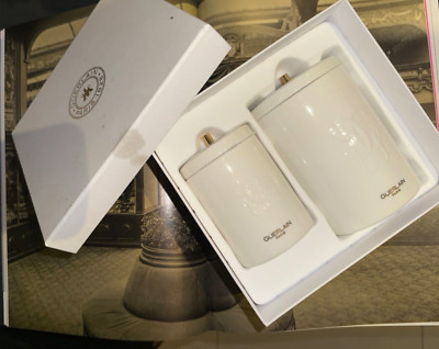 Guerlain Ceramic Jar Duo Large and Small Set of 2