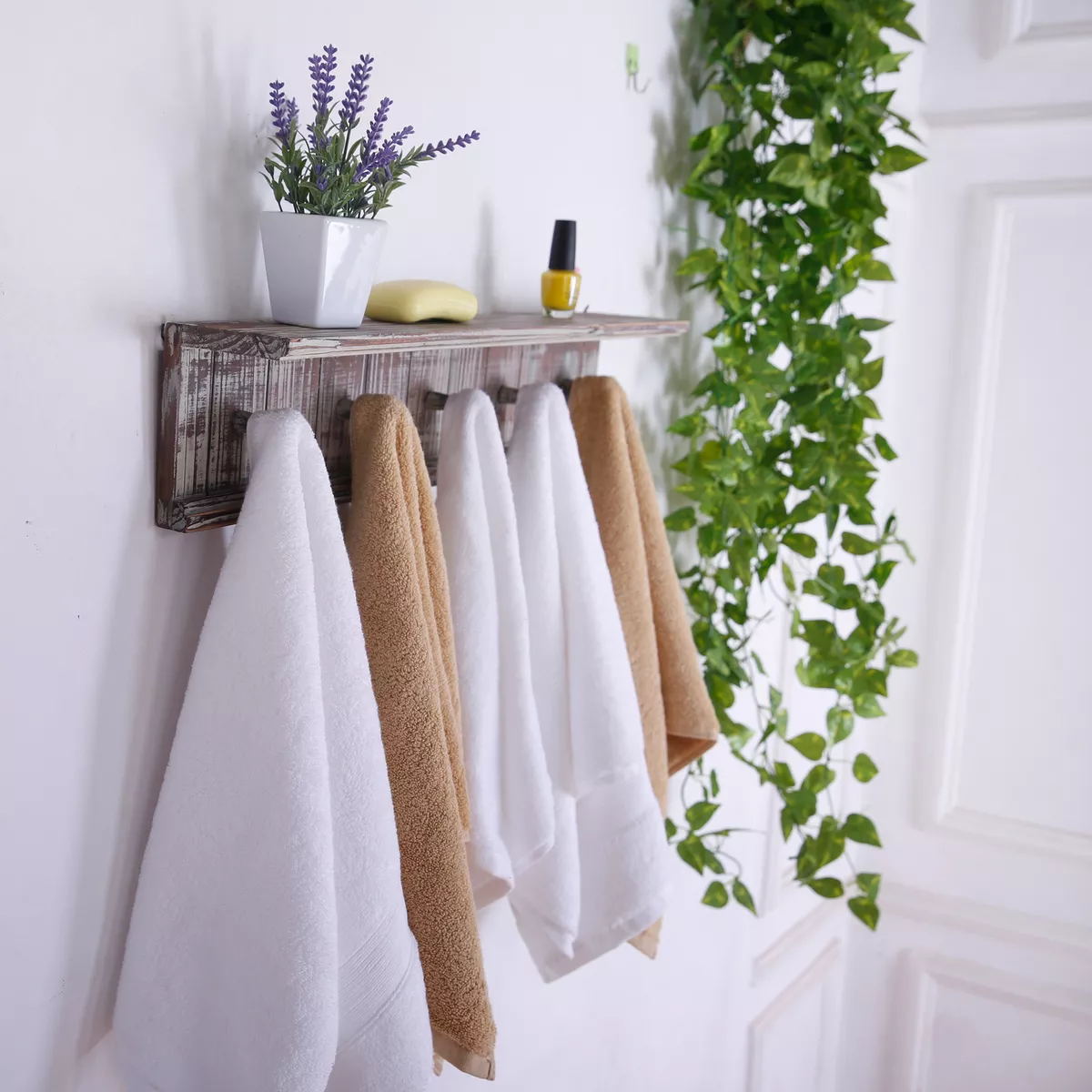 Alameda 6.89 in. W Hanging Wall Shelf with Hooks in Black Alameda 6.89 in. W Hanging Wall Shelf with Hooks in Black