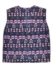 Asics Womens Fleece Gilet Uk 18 Xl Navy Blue Fair Isle Au08
