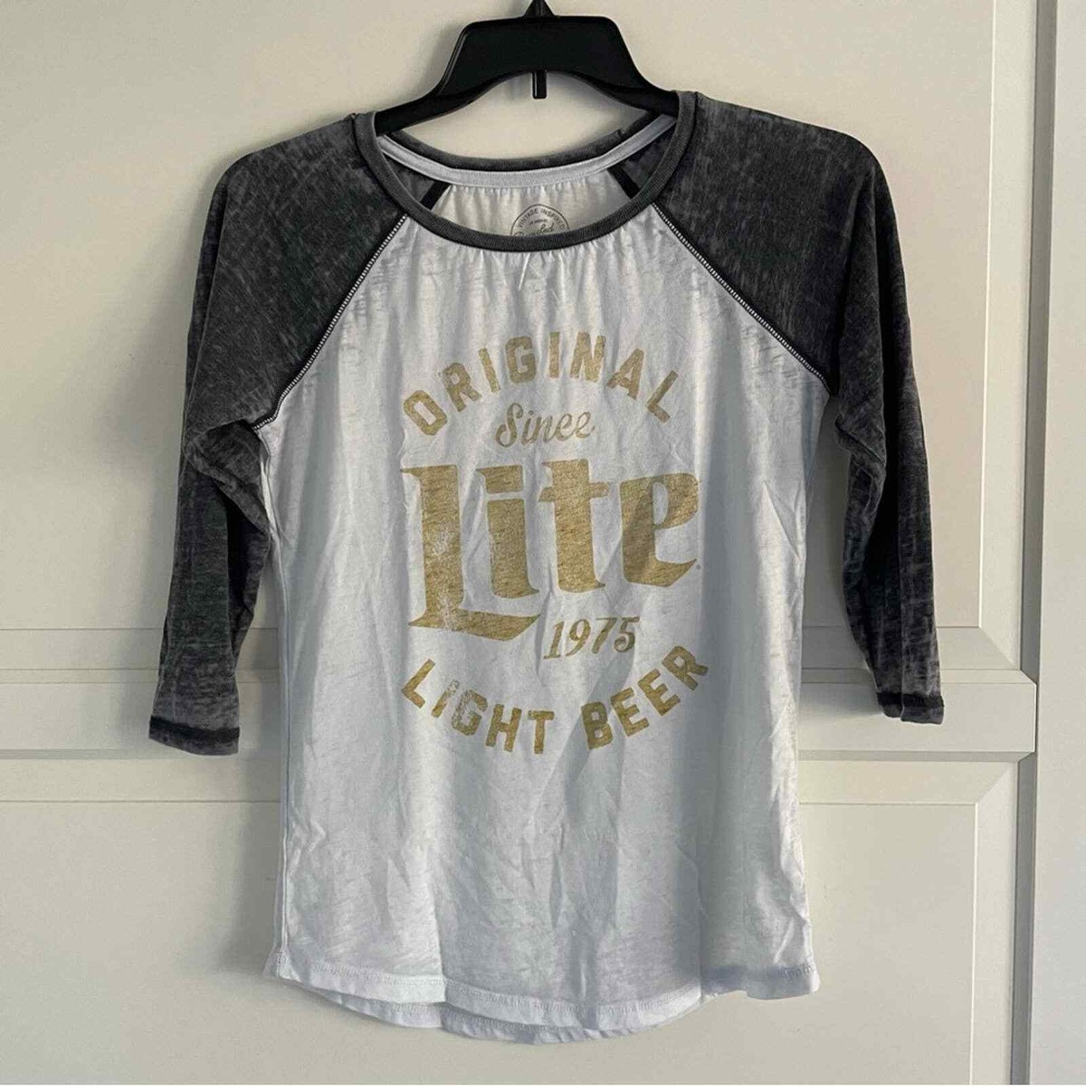 New! Recycled Karma Miller Original Lite Light Beer Baseball Tee