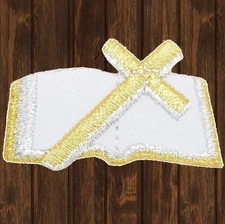 Cross and Bible Embroidered Patch — Iron On